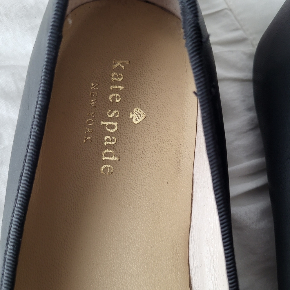 Kate Spade Black Flats with Bow and Pearls - Picture 6 of 7